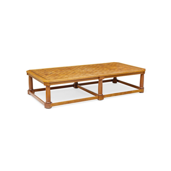 A Parquetry Top Teak Coffee Table