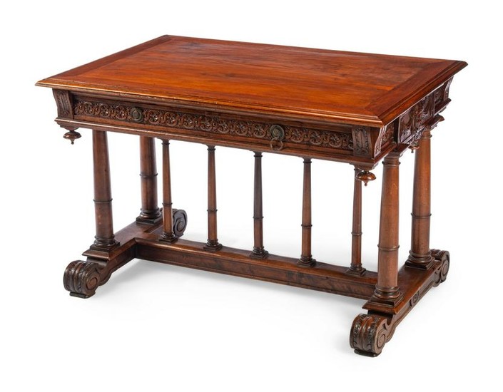 A Renaissance Revival Walnut Table