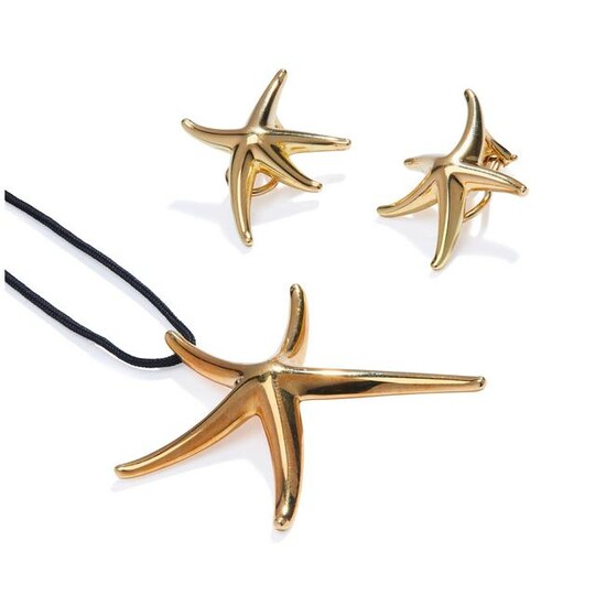A 'Starfish' pendant and earrings by Elsa Peretti for