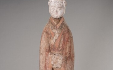 A VERY LARGE POTTERY FIGURE OF A COURT LADY WITH OXFORD TEST