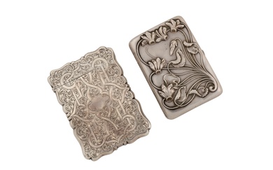 A Victorian sterling silver card case, Birmingham 1864 by Alfred Taylor