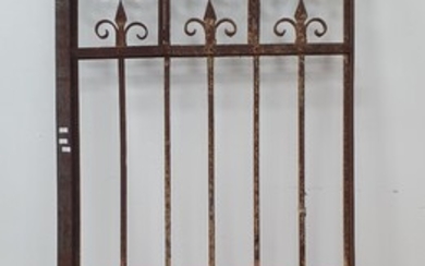 A WROUGHT IRON DOMED TOP PANEL