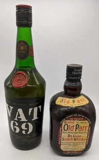A bottle of VAT 69 1970â€™s Scotch Whisky, 75cl