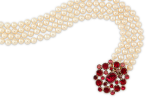 A cultured pearl necklace with a 19th century...