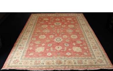 A hand-knotted wool Afghan Ziegler rug - with typical all ov...