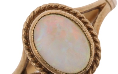 A late 20th century 9ct gold opal dress ring, maker S&S, Bir...