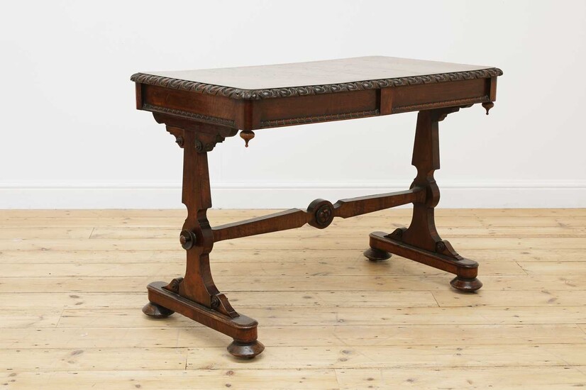 A late Regency or George IV pollard oak centre table