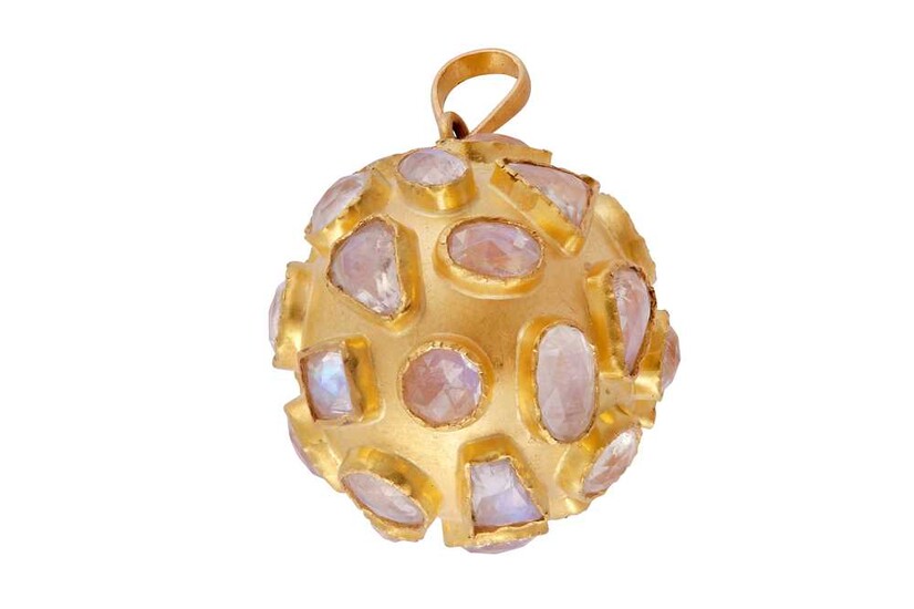 A moonstone ball pendant