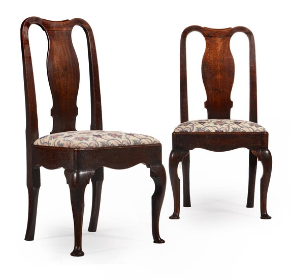 A pair of George II oak side chairs