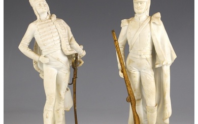 A pair of Sevres biscuit (bisque) figures of Napoleonic sold...