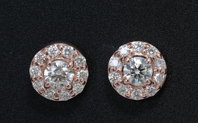 SOLD. A pair of ear pendants each set wiht numerous diamonds weighing a total of app. 0.22 ct., mounted in 18k rose gold. (2) – Bruun Rasmussen Auctioneers of Fine Art