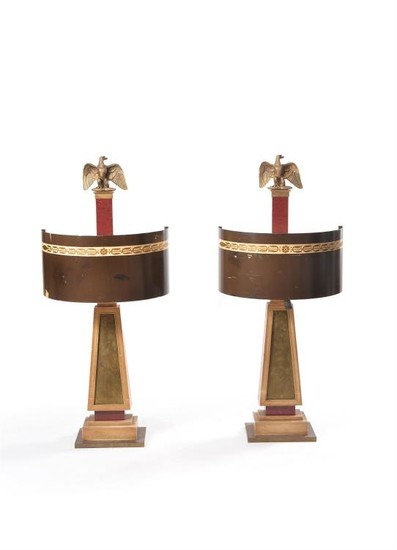 A pair of oversized French table lamps