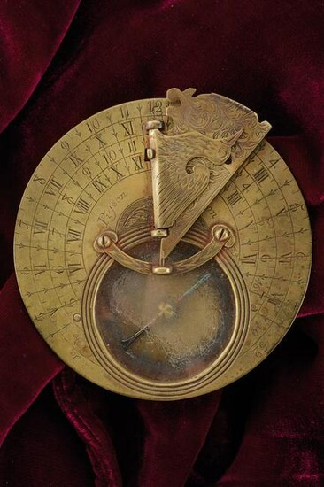 A pocket sundial with compass by Pigeon