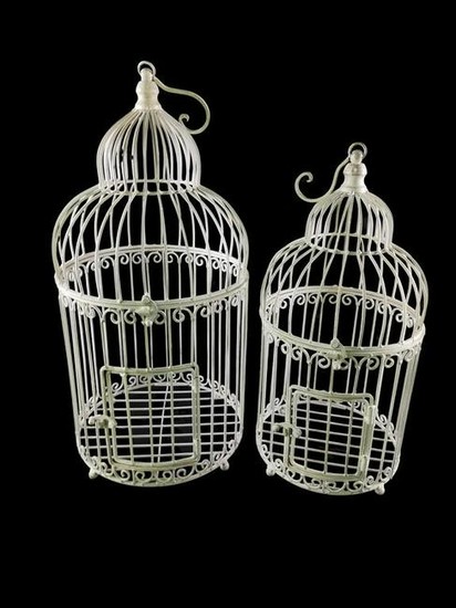A set of 2 bird cages - decorative in garden or inside