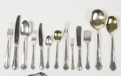 A set of cutlery, 87 pieces, “Saga”, nickel silver, 20th century.
