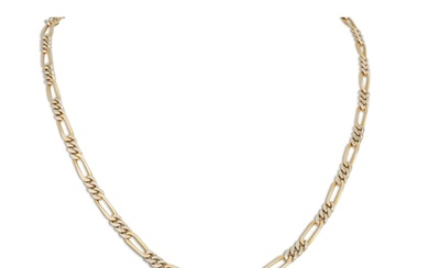 AN 18CT GOLD FLAT CURB LINK NECK CHAIN, 18.16 g.