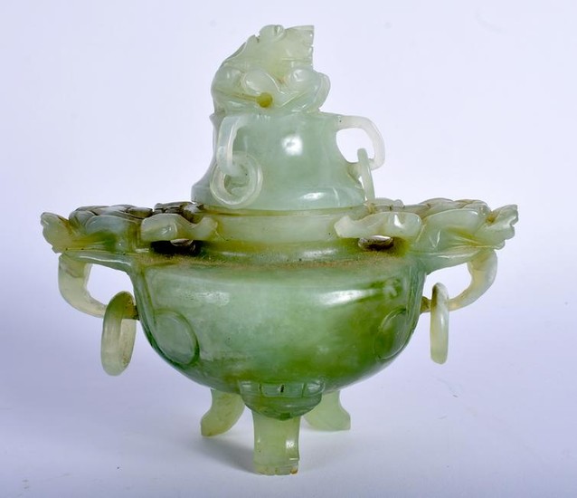 AN EARLY 20TH CENTURY CHINESE HARDSTONE INCENSE BURNER