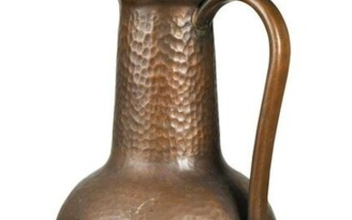 Adolf Adrian, a large repoussé copper jug