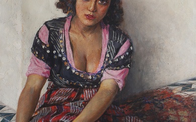 Alexandre ROUBTZOFF (Saint-Pétersbourg, 1884 - Tunis, 1949) Portrait d’Arbia (1941) Huile sur toile, signée et...