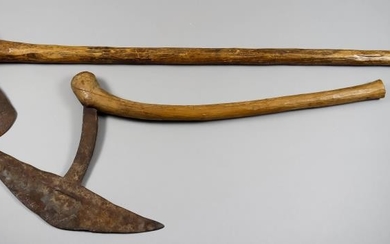 An African Steel Axe With Wood Haft, Possibly Shona,...