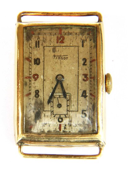 An Art Deco 9ct gold Tissot mechanical watch