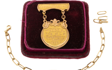 An ID Bracelet & Antique Gold Medal in 14K & 10K
