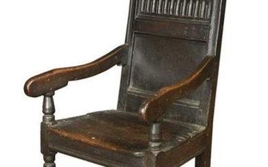 An oak wainscot chair, 17th century