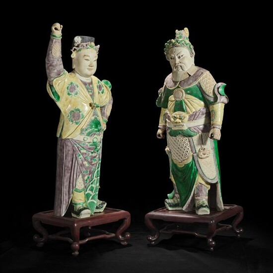 An unusual pair of large Chinese famille-verte