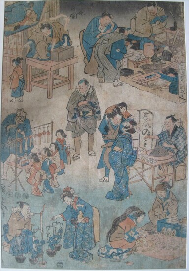 Ando Hiroshige Tradesmen series c1850 woodblock FR3SH