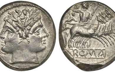 Anonymous, Quadrigatus, Rome, ca. 225-212 BC; AR (g 6,35; mm...