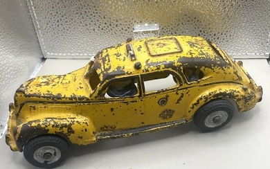 Antique Arcade Cast Iron Yellow Cab Toy
