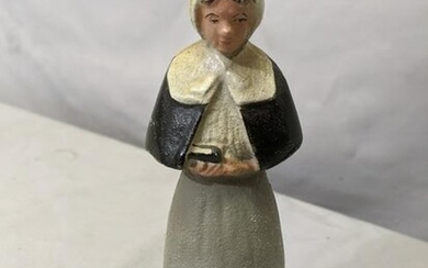 Antique Cast Iron Priscilla Girl Figurine Door Stop