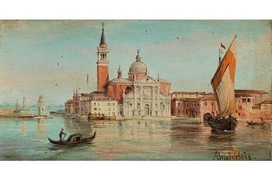 Antonietta Brandeis, 1849 Miscocon, Galizien – 1920/26 Venedig, VENEDIG, MALERISCHER BLICK AUF DIE CHIESA DI SAN GIORGIO