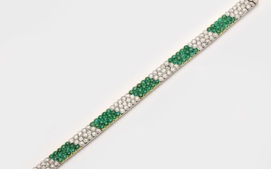 Art Déco Smaragd-Diamantarmband