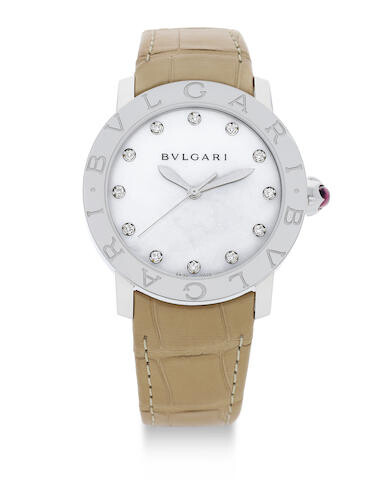 BVLGARI | BVLGARI BVLGARI, A NEW OLD STOCK STAINLESS STEEL WRISTWATCH WITH DIAMOND-SET INDEXES AND MOTHER-OF-PEARL DIAL, CIRCA 2019
