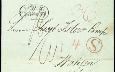 Baden Local Cancellation 1839, \"S\"", red single circle postmark, Baden...