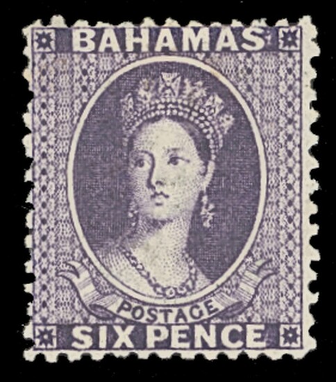 Bahamas 1863-77 Watermark Crown CC Perforated 12½ 6d. deep lilac, part original gum, fine.