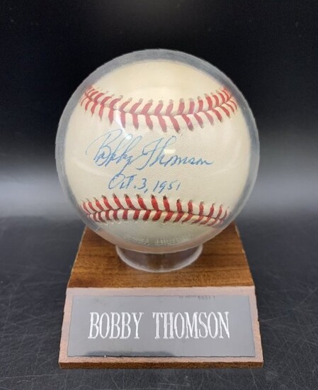 Bobby Thomson Autographed Baseball "Oct. 3, 1951"