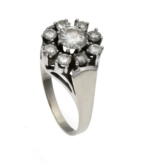 Brilliant ring WG 585/000 with one brilliant-cut diamond...