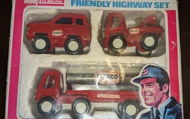 Buddy L Pressed Steel Toy Texaco Friendly Highway Set Boxed 1978