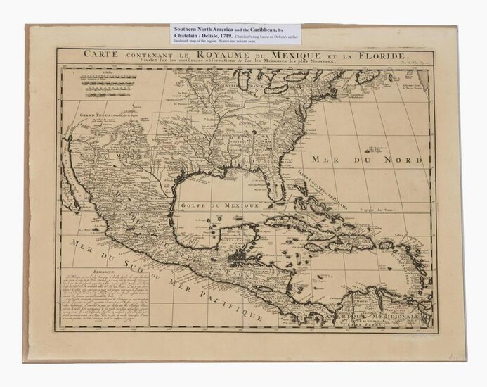 CHATELAIN MAP OF NORTH AMERICA & CARIBBEAN, C 1720