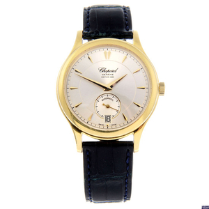 CHOPARD - a limited edition gentleman's 18ct yellow gold L.U.C wrist watch.
