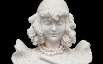 Carved Marble Bust of a Woman