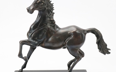 Cast Bronze Figure of Prancing Horse