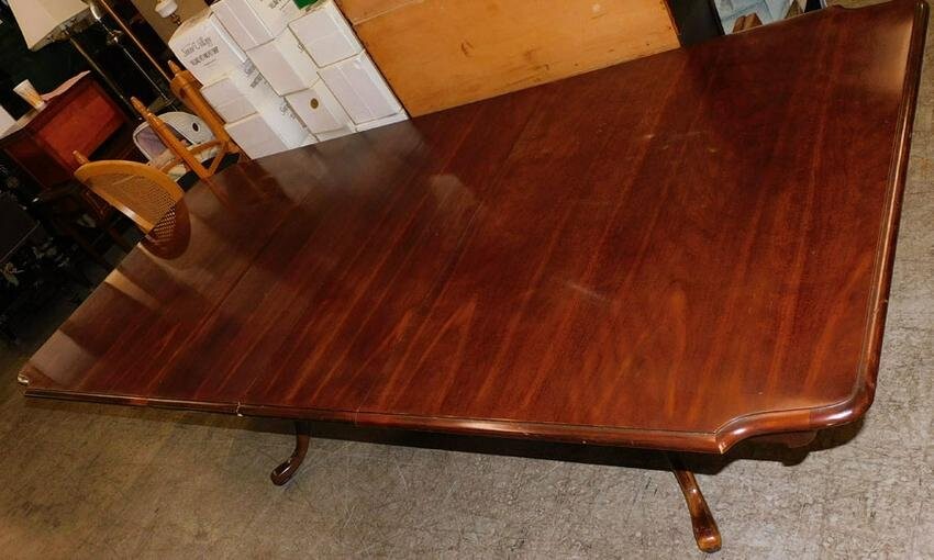 Cherry 2-Pedestal Table W/ 2 Leaves By American Drew