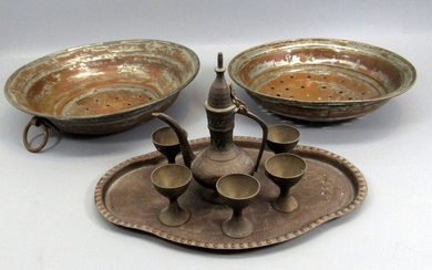 Collection of Antique\Old Islamic Copper Dishes
