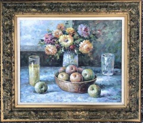 Contemporary Still Life Oil Painting by W Ada
