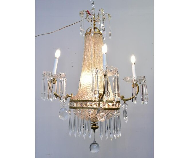 Crystal and Gilt Chandelier