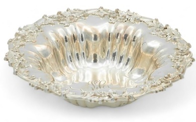 Dominick & Haff (American) Sterling Silver Centerpiece Flower & Fruit Bowl, Ca. 1930, H 2" Dia. 8.5"