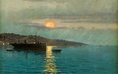EUGENIO GOMEZ MIR (1877 / 1938) "Navy at dawn"